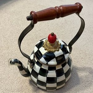 Mackenzie-Childs courtly checked 2 quart tea kettle